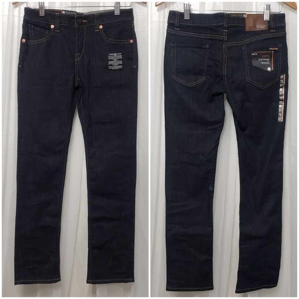 Volcom Youth Girls Sz 14 NWT Vorta Slim Straight Jeans